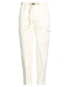 Squad² Man Pants Cream Size 30 Cotton, Elastane In White