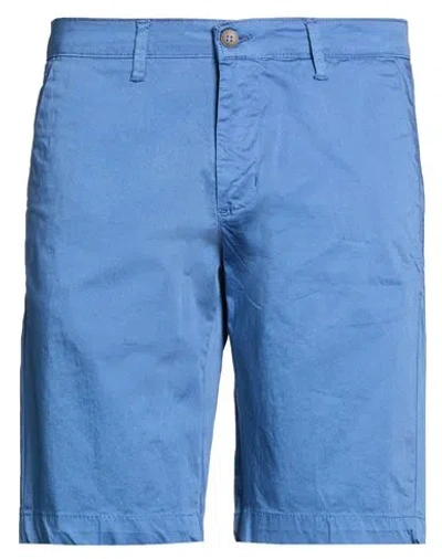 Squad² Man Shorts & Bermuda Shorts Blue Size 36 Cotton, Elastane