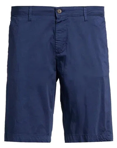Squad² Man Shorts & Bermuda Shorts Navy Size 42 Cotton, Elastane In Blue