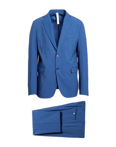 Squad² Man Suit Slate Blue Size 46 Polyester, Viscose, Elastane