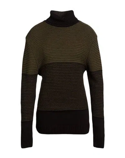 Squad² Man Turtleneck Black Size S Modal, Wool In Brown