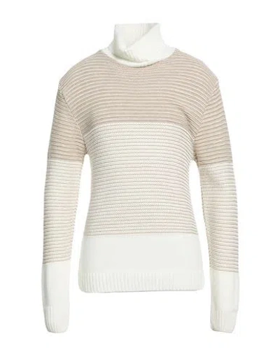 Squad² Man Turtleneck Cream Size M Modal, Wool In Neutral
