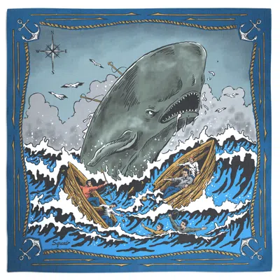 Squaïr Men's Blue The Old Leviathan Ink Sea Cotton Bandana
