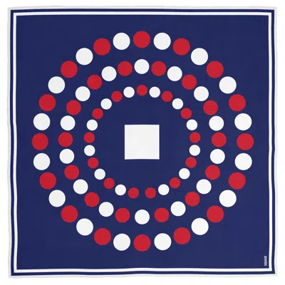 Squaïr Women's Blue / Red Pulse  Blue Square Silk Scarf In Multi