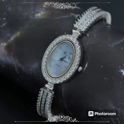 Pre-owned Square Wrist Watch Sterling Silver 925 Luxury Watch Anniversary Birthday Women's Gift