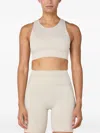 Squatwolf High-coverage Racerback Cut-out Sports Bra In Neutral