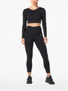 Squatwolf Long-sleeve Scoop-back Crop Top In Black