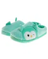 Squishmallows Little Girls Winston The Owl Slippers In Green