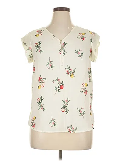 Pre-owned S.r By Sweet Rain Short Sleeve Blouse In White