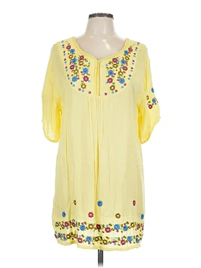 Pre-owned S.r. Fashion Short Sleeve Blouse In Yellow