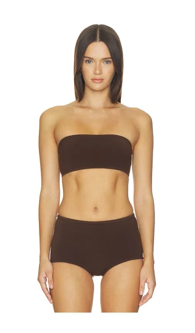 Srg Adelynn Knit Bandeau Bra In Brown