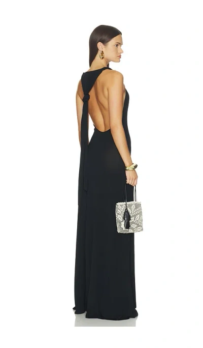 Srg Araminta Knit Twist Gown In Black
