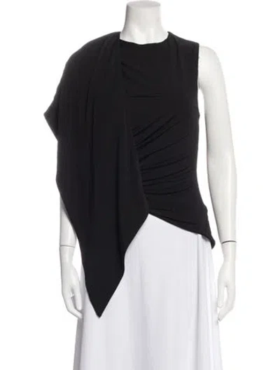 Pre-owned Srg Asymmetrical Sleeveless Top In Black