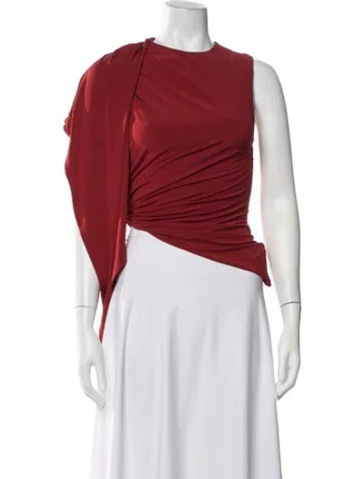 Pre-owned Srg Asymmetrical Sleeveless Top In Red