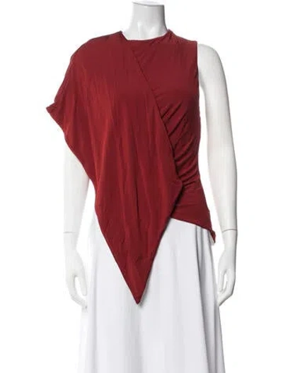 Pre-owned Srg Asymmetrical Sleeveless Top In Red