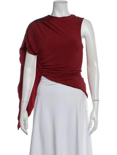Pre-owned Srg Asymmetrical Sleeveless Top In Red