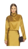 Srg Atlas Silk Top In Gold