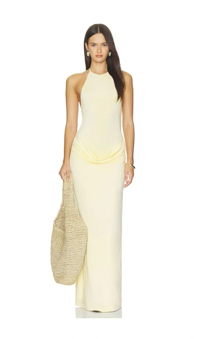 Srg Bernice Maxi Dress In Butter Yellow
