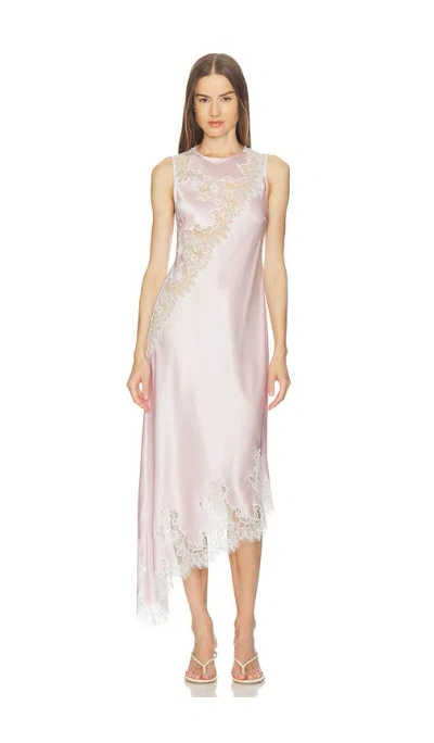 Srg Ellis Silk Midi Dress In Pink