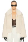 Srg Erin Faux Fur Jacket In White