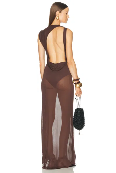 Srg Evan Maxi Dress In Chocolate Brown