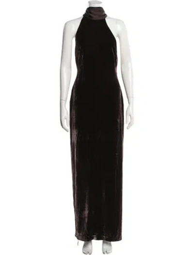 Pre-owned Srg Halterneck Long Dress W/ Tags In Brown