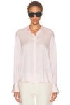 Srg Odette Silk Button Down Shirt In White