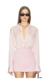 Srg Odette Silk Button Down Shirt In White