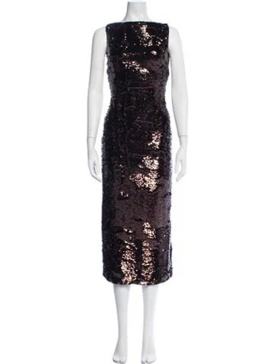 Pre-owned Srg Patterned Midi Length Dress In Multicolor