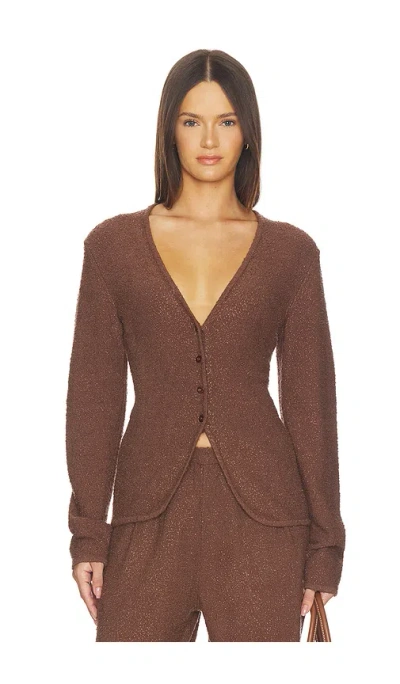 Srg Samita Textured Cardigan In Brown