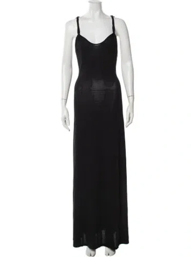 Pre-owned Srg Scoop Neck Long Dress W/ Tags In Black