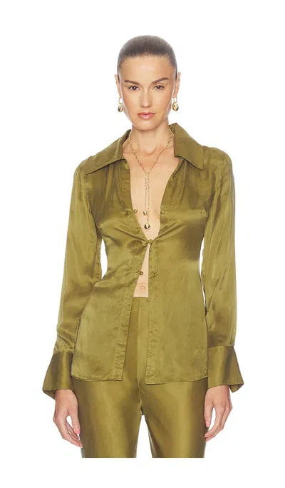 Srg Sid Cupro Top In Green