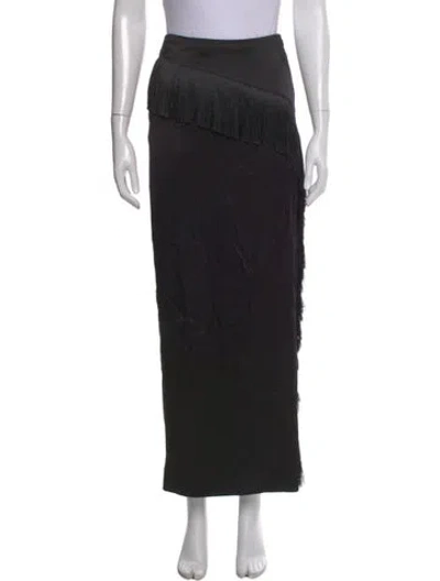Pre-owned Srg Silk Long Skirt In Black