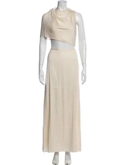 Pre-owned Srg Silk Skirt Set W/ Tags In Neutral