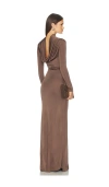 Srg Sylveeah Draped Cowl Gown In Brown