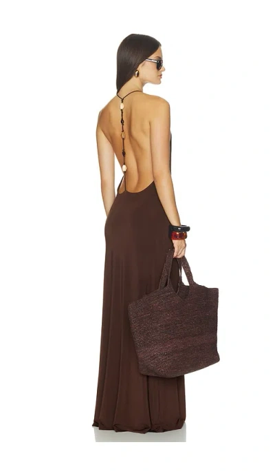 Srg Thalia Maxi Dress In Chocolate Brown
