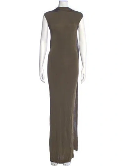 Pre-owned Srg Turtleneck Long Dress In Green