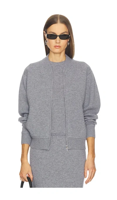 Srg Velma Knit Bomber Jacket In Blue