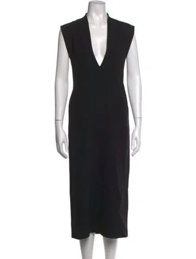 Pre-owned Srg V-neck Knee-length Dress W/ Tags In Black