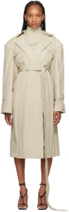 Srvc Beige Oren Trench Coat & Tank Top Set In Beige