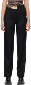 Srvc Black Asymmetric Trousers In Black