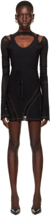 Srvc Black Marfa Minidress In Black