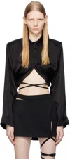 Srvc Black Self-tie Shirt In Black