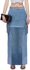 Srvc Blue Uma Denim Midi Skirt In Denim Blues