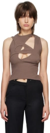 Srvc Brown Cut-out Tank Top In Brown