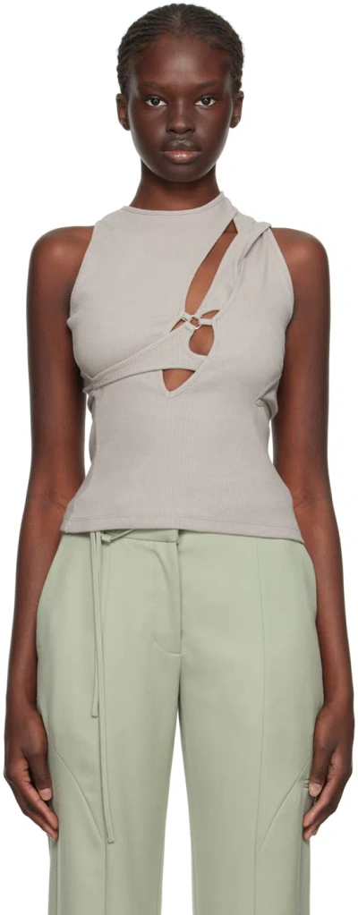 Srvc Gray Armour Tank Top In Grey-sage