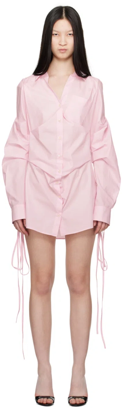 Srvc Womens Pink Breakfast Double-collar Cotton Mini Dress
