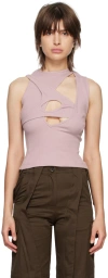 Srvc Purple Cutout Tank Top In Lilac