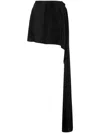 Srvc Studio Apron Wraparound Satin Skirt In Schwarz