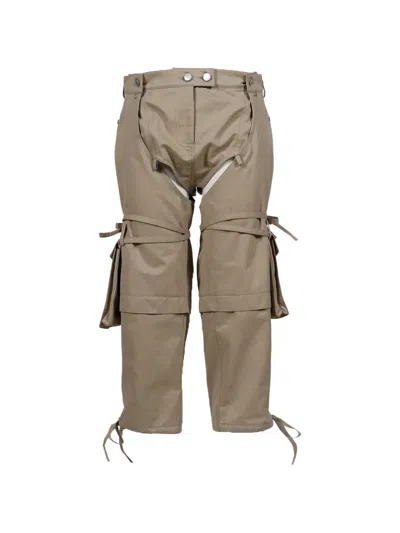 Srvc Studio Bella Cut-out Tie-fastening Cargo Pants In Brown